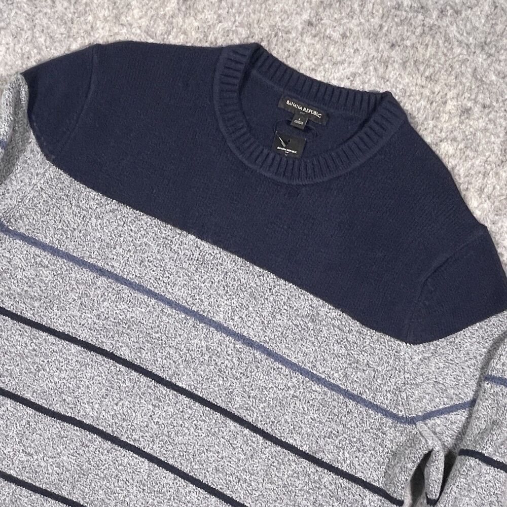 Banana Republic Men’s Sweater Large Cotton Blend Blue Gray MSRP $69.99
